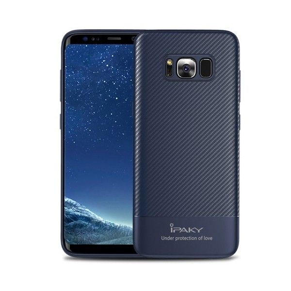 Husa Samsung Galaxy S8 - iPaky Carbon Fiber Blue